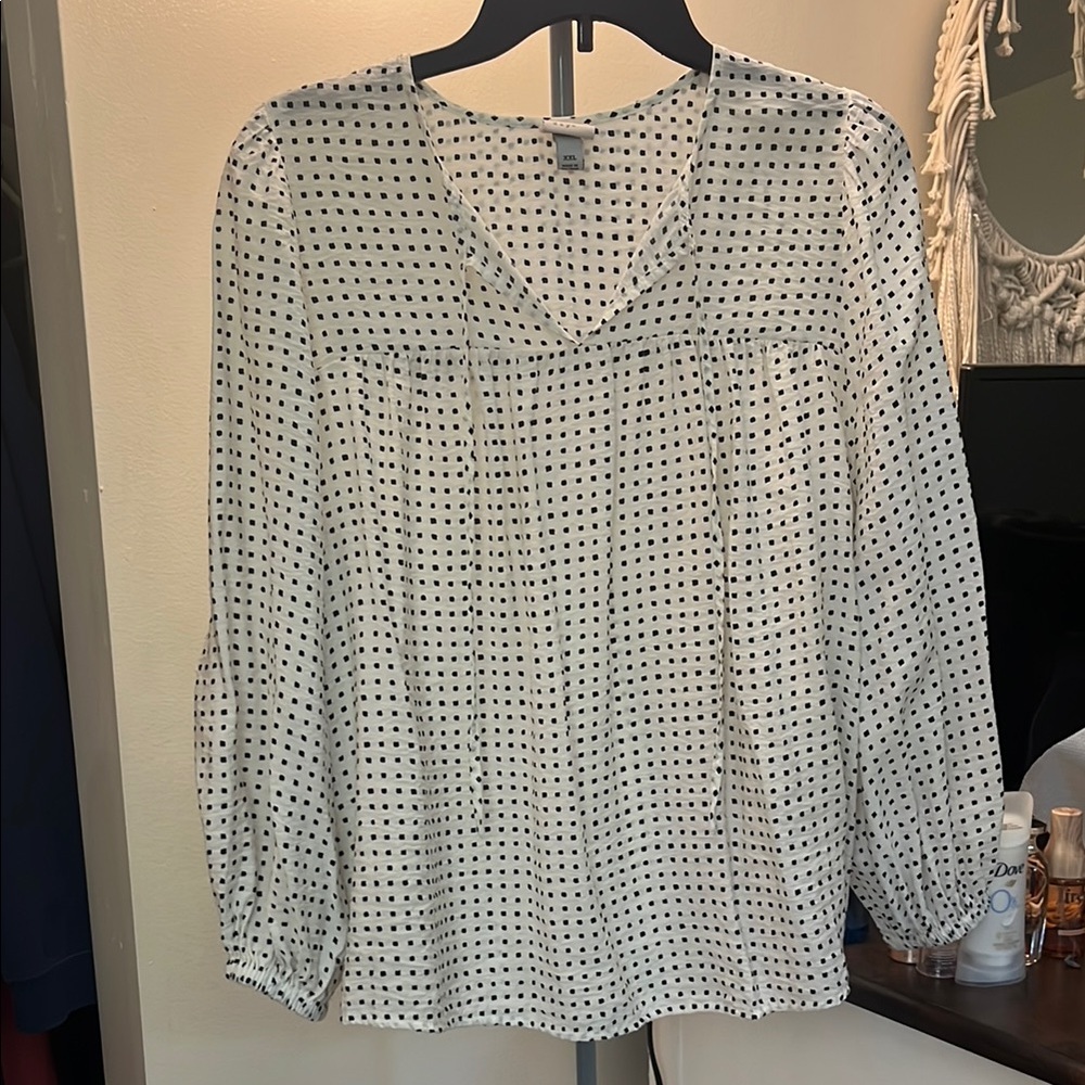 A New Day 3/4 Sleeve Pleated Blouse